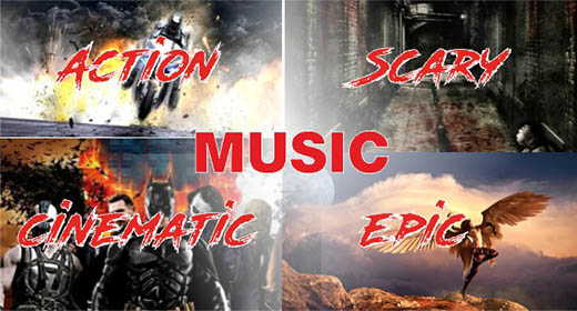 Royalty free background action scary cinematic epic music for videos