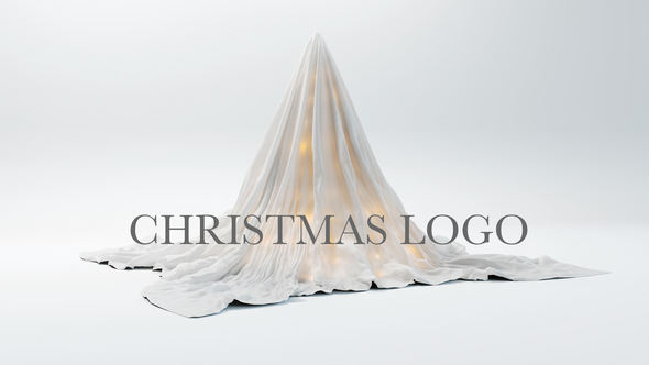 Christmas logo hidden under a white cloth