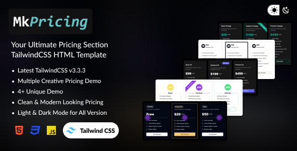 MkPricing - Your Ultimate Pricing Table TailwindCSS HTML Template