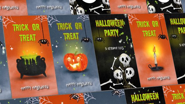 Halloween Funky Stories Video Displays template preview