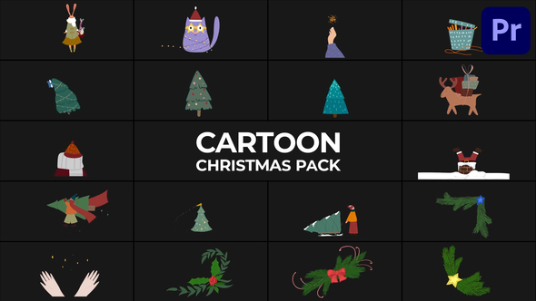 Cartoon Christmas Animations for Premiere Pro