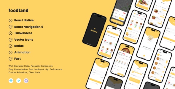 Foodland - Online Food Ordering and Takeaway Service with React Native