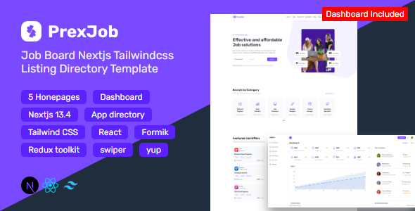 [DOWNLOAD]Prexjob | Job Board Nextjs Tailwindcss Listing Directory Template + Dashboard