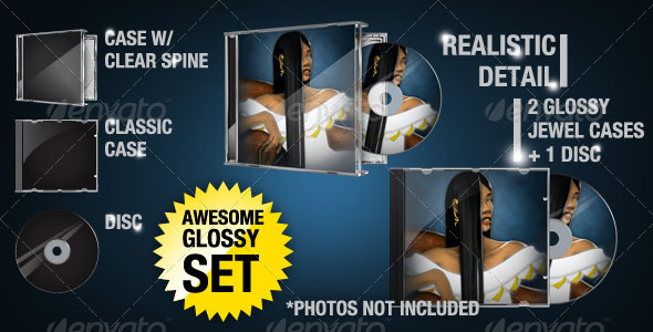 CD/DVD Jewel Case Disc Mockup Set - Objects Vectors