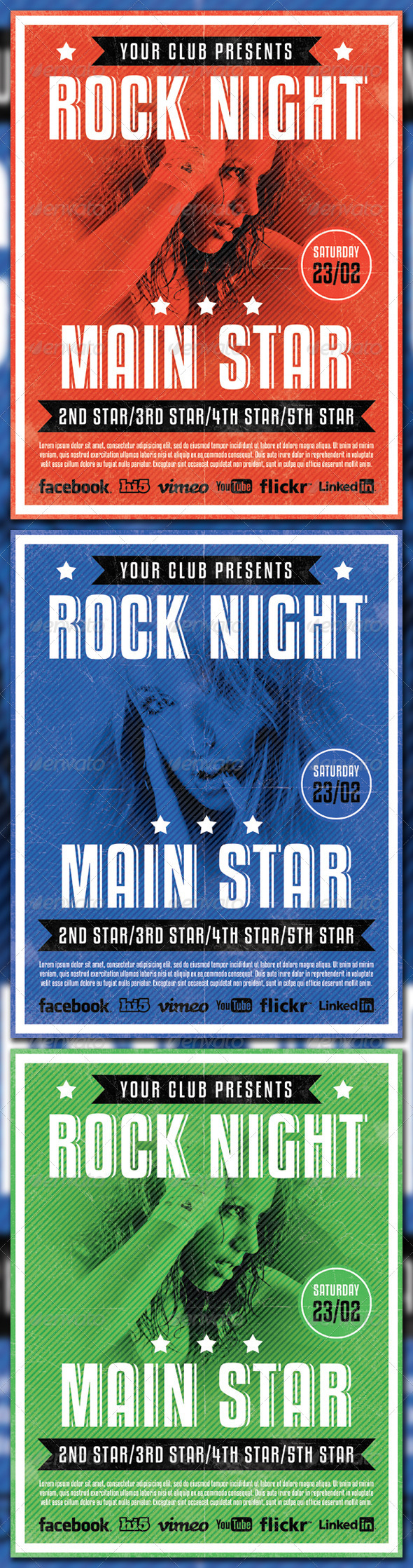 Rock Night Flyr Template - Clubs & Parties Events
