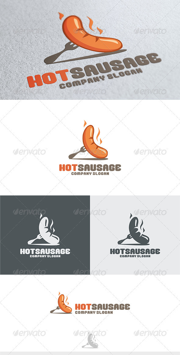 Hot Sausage Logo - Food Logo Templates