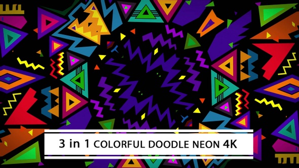 Colorful Doodle Neon 4K