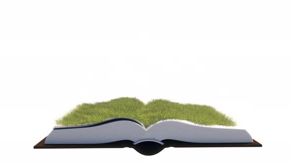Open Book With Growing Grass