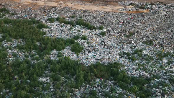Bird'seye View Over a Garbage Landfill