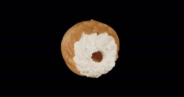 Sweet Cupcake Sprinkled With Coconut Flakes. Home Baking. Alpha Channel alt