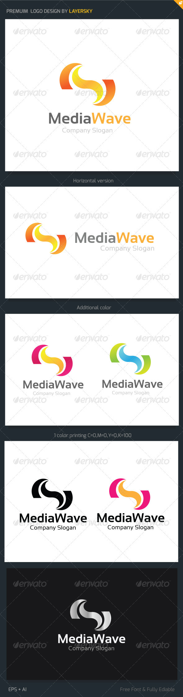 Media Wave Logo - Vector Abstract