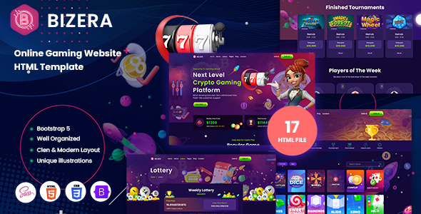 Bizera – Online Gaming and Esports HTML Templates Nulled