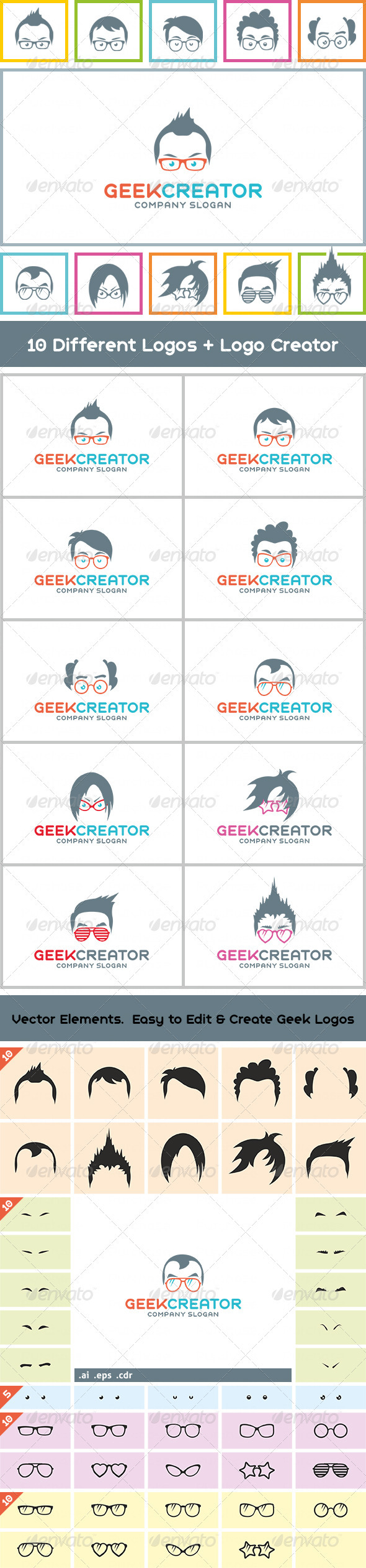 10++ Geek Creator Logos - Humans Logo Templates