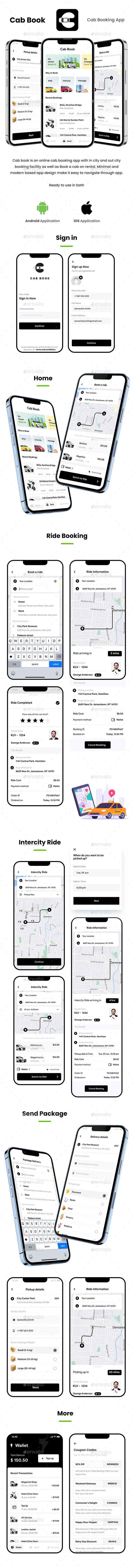Cab Booking & Package Sender App UI | Taxi Booking | Parcel Delivery | Cab Book