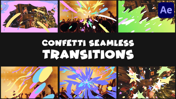 Confetti Seamless Transitions | After Effects Elements template preview