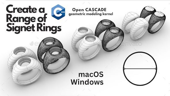 [DOWNLOAD]Round shape head rings making program C++ & Open Cascade Technology MacOS Windows 3D printable STL