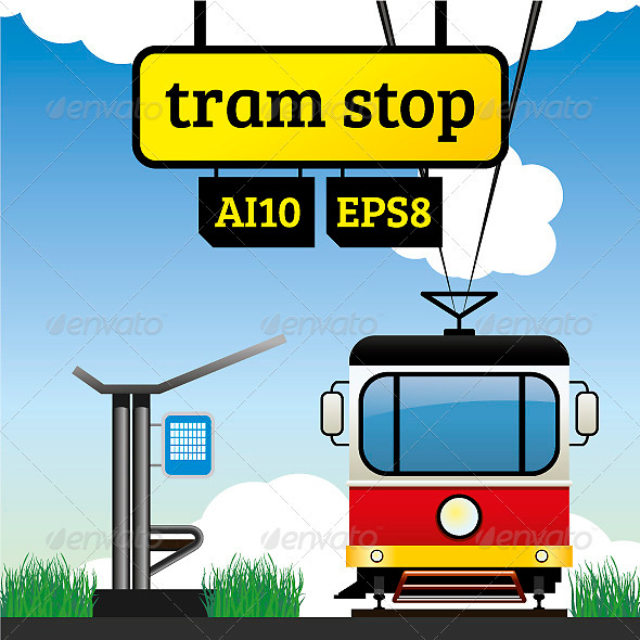 Tram Stop - Man-made Objects Objects