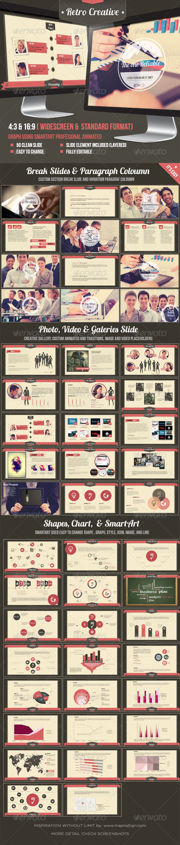 Retro Business Creative Agency Powerpoint Template - Creative PowerPoint Templates