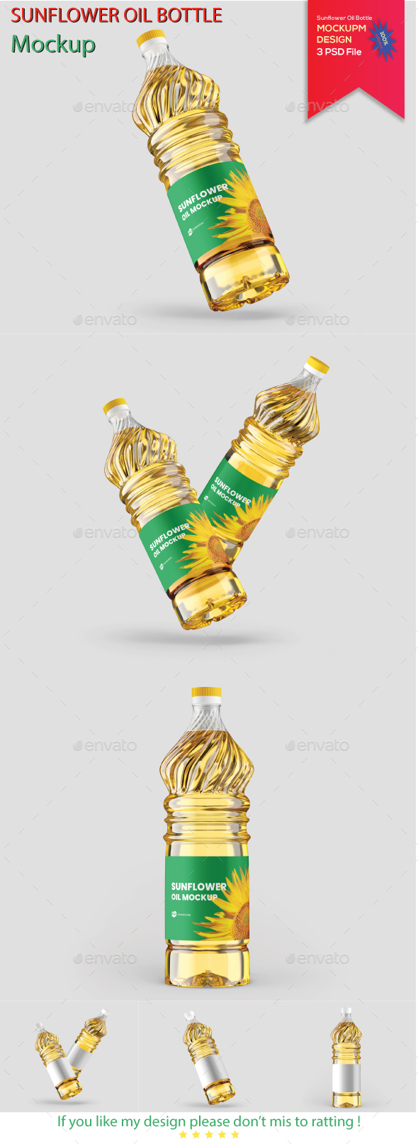 Sunflower Oil Bottle Mockup