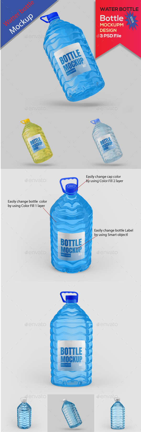 Big Water Bottle Mockup