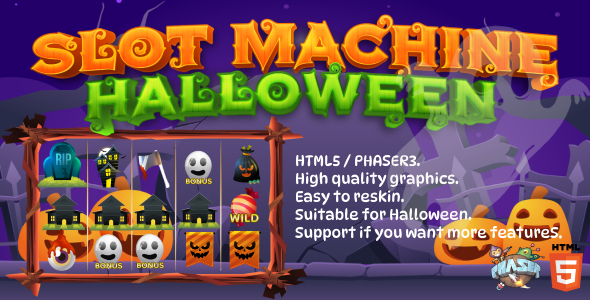 Slot Machine Halloween - Phaser3