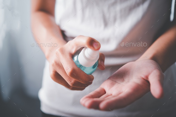 use of hand spray alcohol to disinfect, to prevent the spread of bacteria