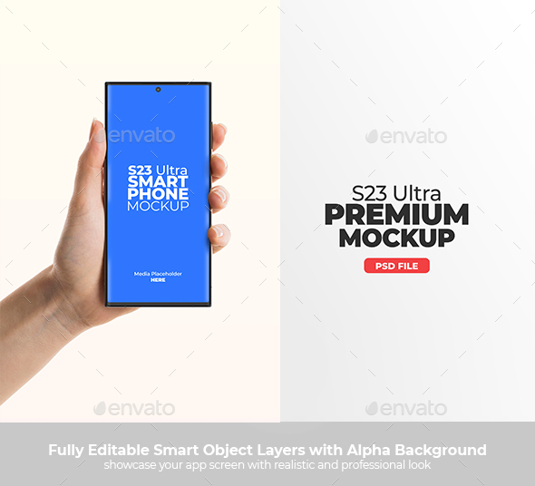 Responsive Smartphone Mockup | S23 Ultra v08
