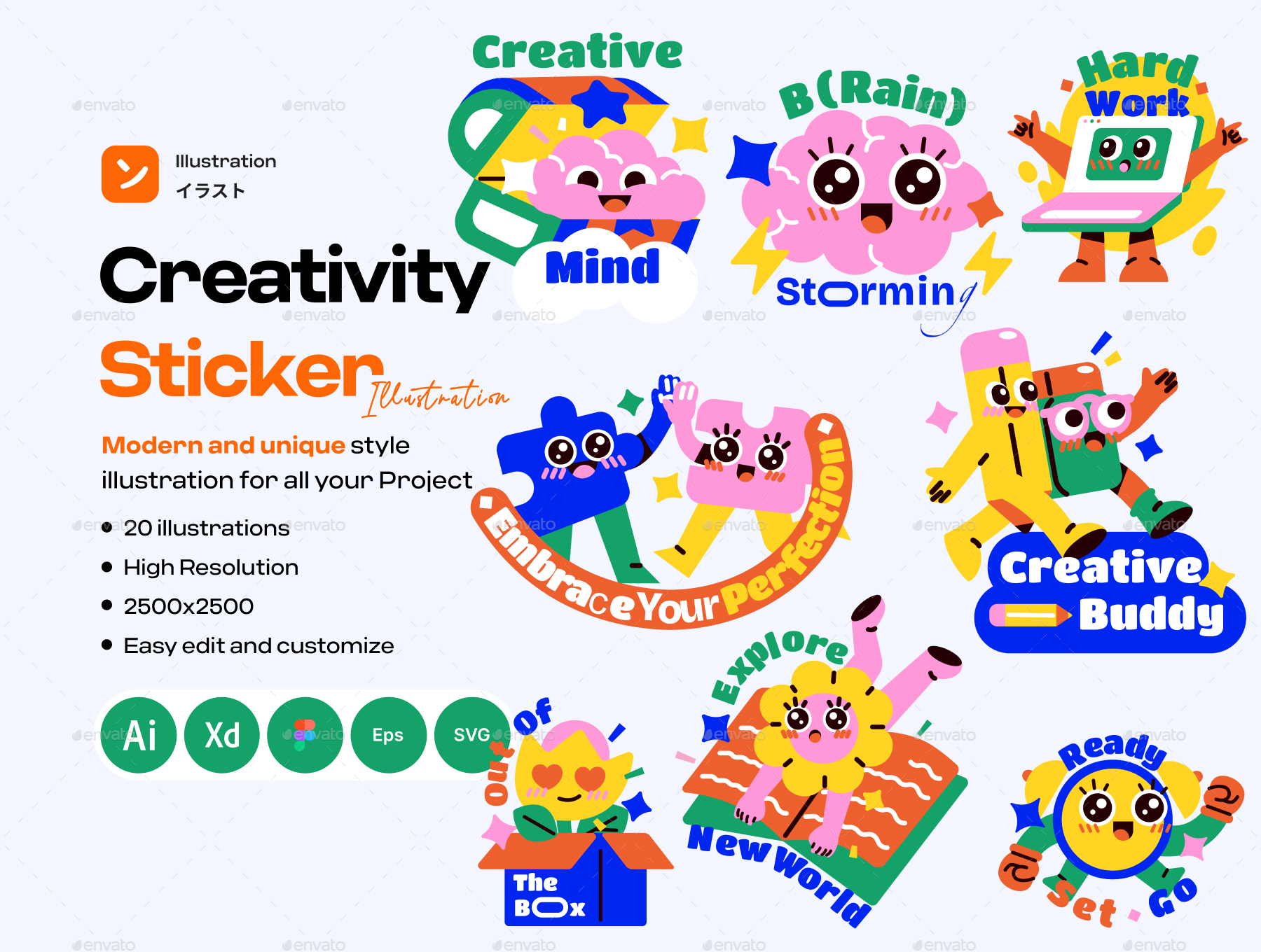 Creativity Sticker Illustration, Graphics | GraphicRiver