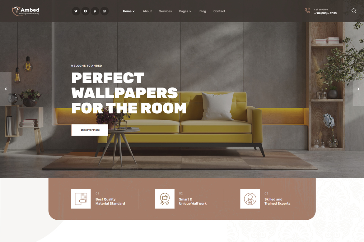 Ambed Wallpapers & Painting Services Template Kit by themesflat