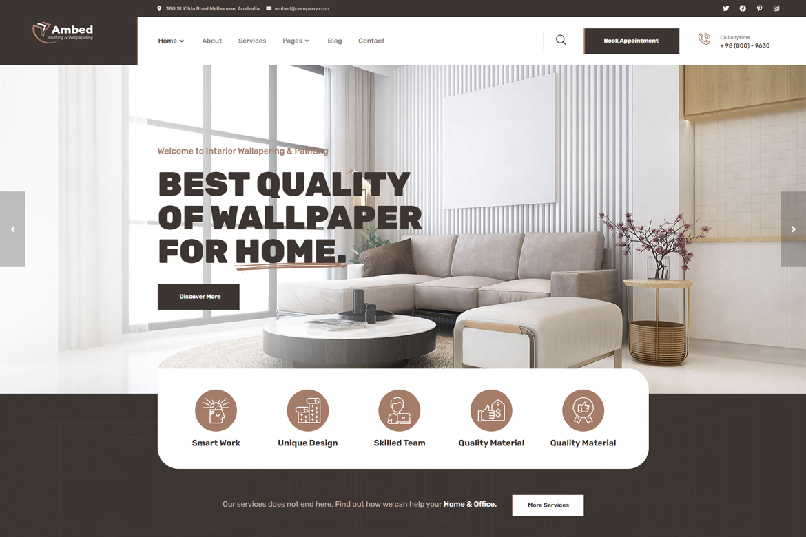 Ambed Wallpapers & Painting Services Template Kit by themesflat