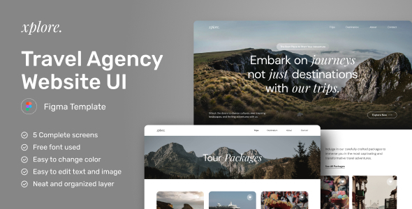 Xplore - Travel Agent Website Figma Template