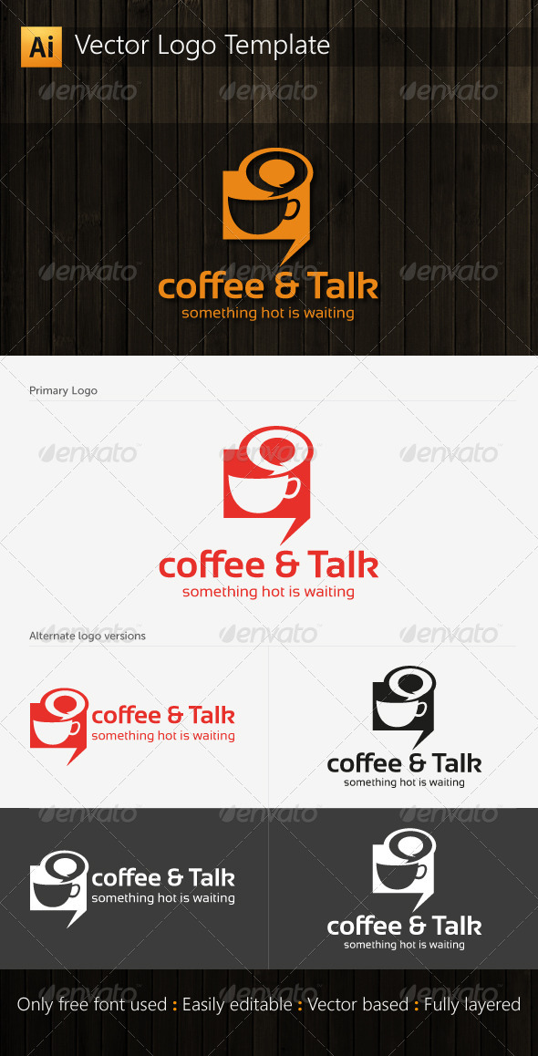 Coffee and Talk Logo - Food Logo Templates
