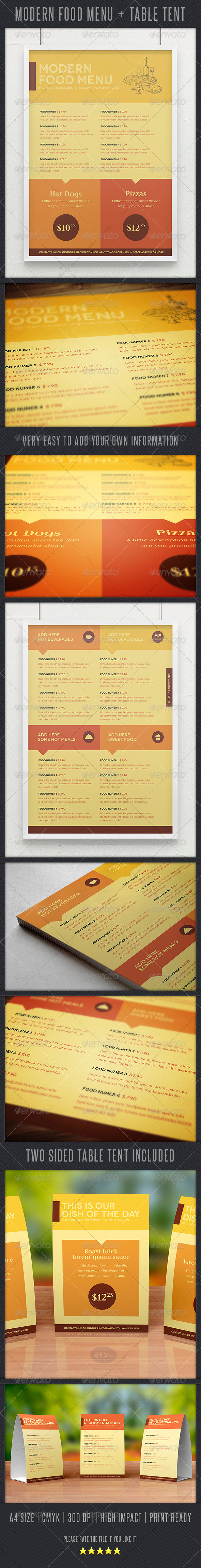 Modern Food Menu - Food Menus Print Templates