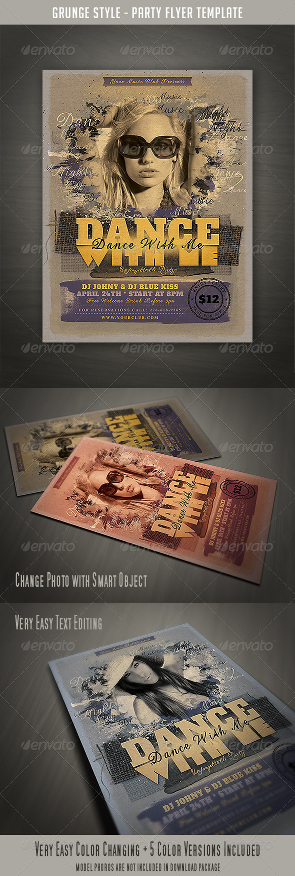 Grunge Style Party Flyer - Clubs & Parties Events