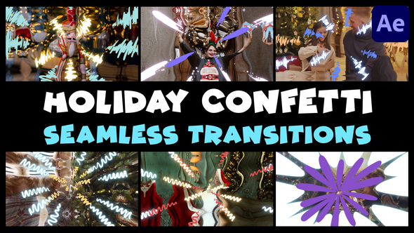 Holiday Confetti Seamless Transitions | After Effects Elements template preview