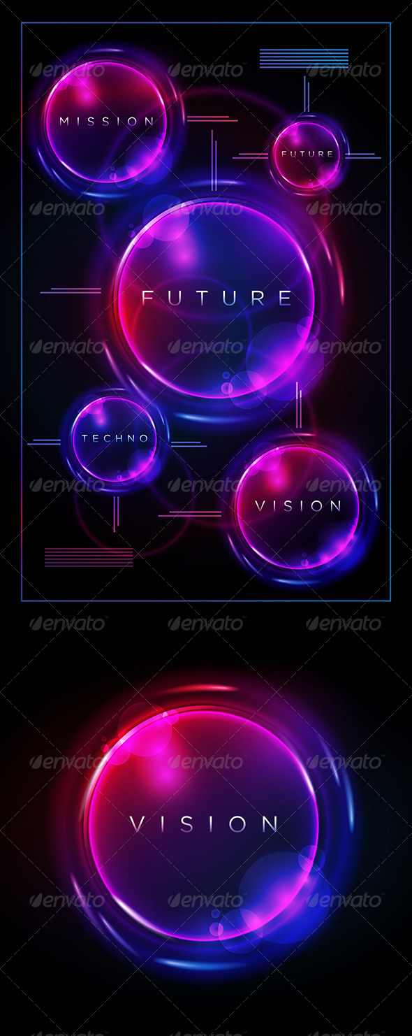 Circle on Black Design Template - Vectors