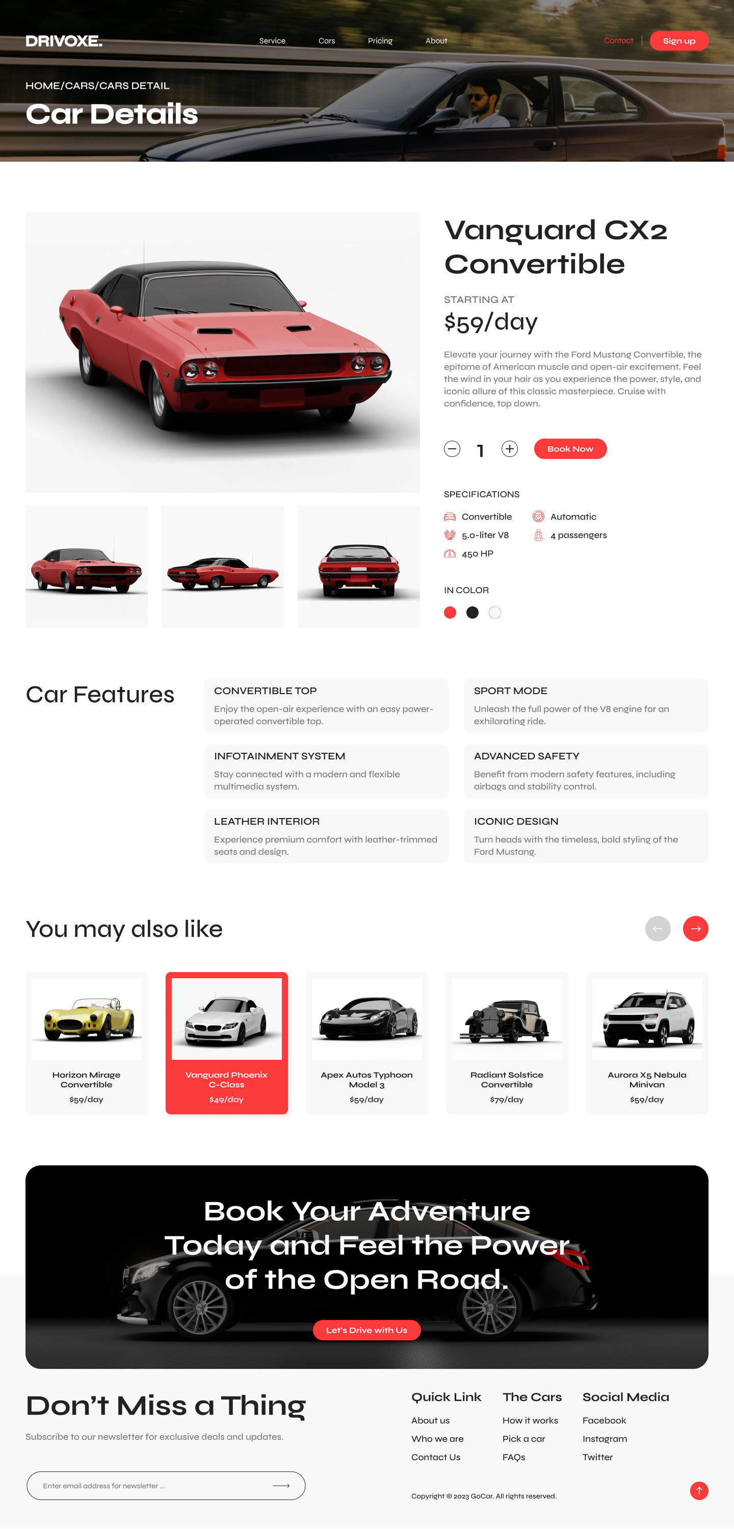 Drivoxe - Car Rental Website UI Figma Template By Peterdraw | ThemeForest