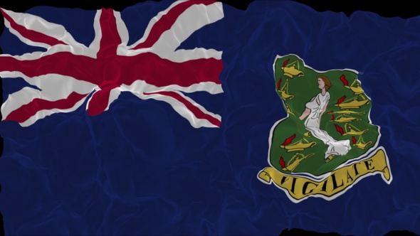 flag Virgin Islands UK turns into smoke. State weakening concept a crisis, alpha channel alt