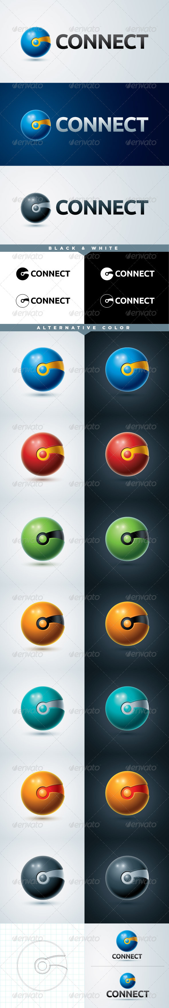 Connect Logo Template - Vector Abstract