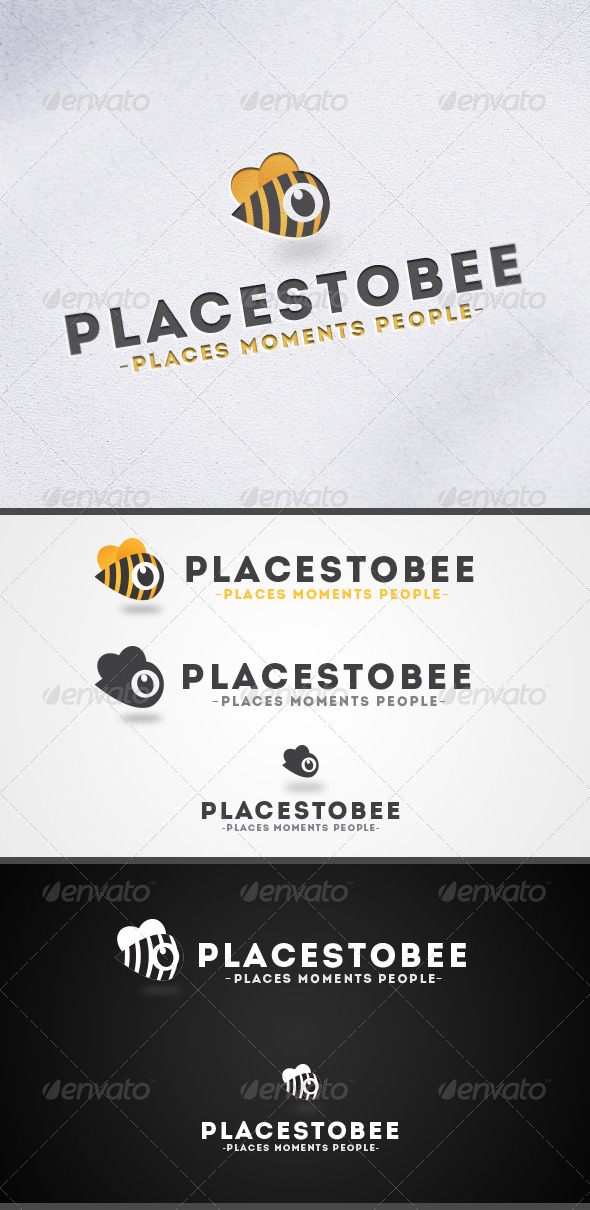 Places to Bee-Location Marker Logo - Animals Logo Templates