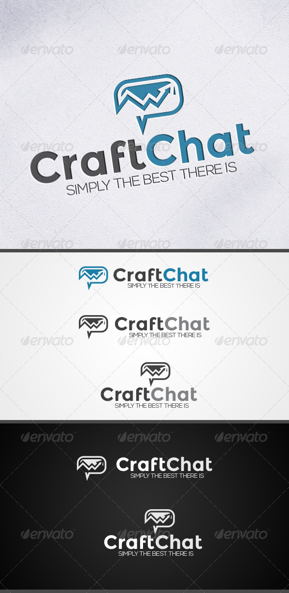 CraftChat - Chat and Communications Logo - Vector Abstract