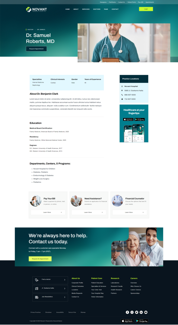 Novant - Hospital And Medical Clinic Elementor Template Kit by ...