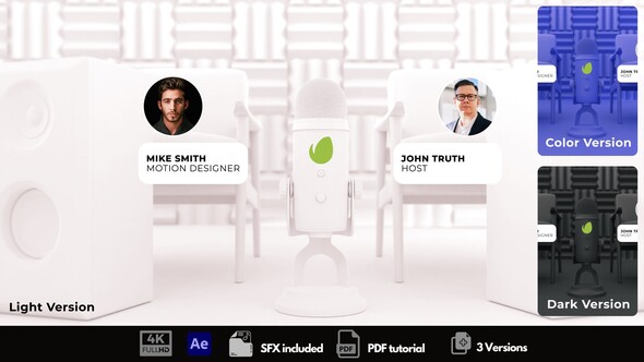 Podcast Intro Logo Stings template preview