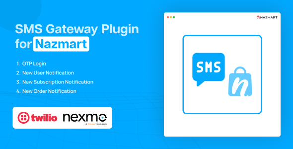 SMS Gateway Plugin  Nazmart MultiTenancy eCommerce Platform (SAAS)