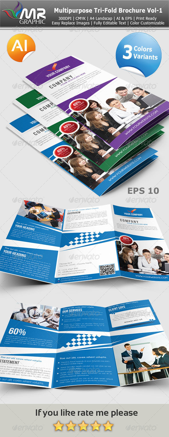 Multipurpose Tri-Fold Brochure Vol-1 - Corporate Brochures