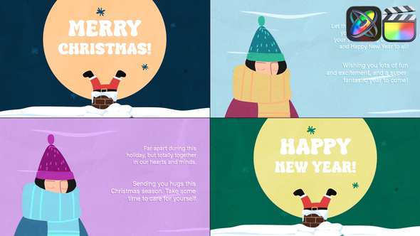 Cartoon Christmas Greeting Cards for FCPX