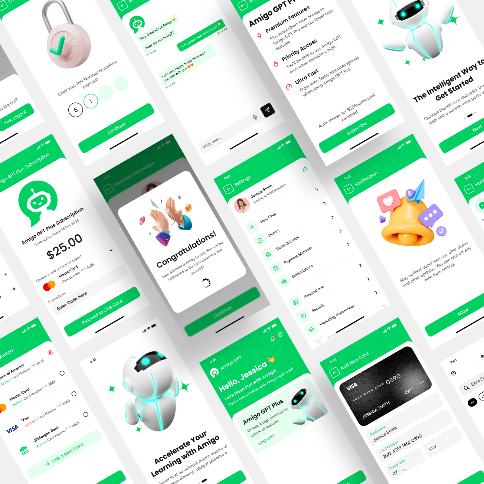 AI Chatbot GPT Mobile App UI Kit Figma Template - Amigo GPT by The_Krishna