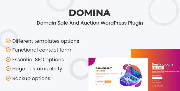 Domina - Domain For Sale & Auction Plugin