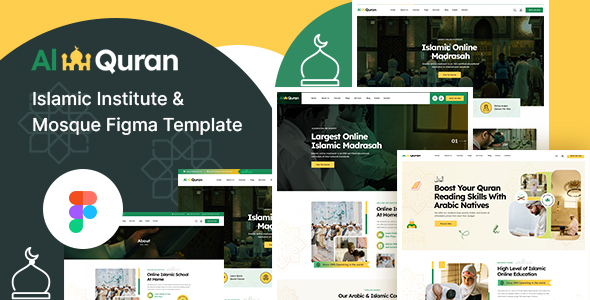 Alquran - Islamic Institute & Mosque Figma Template