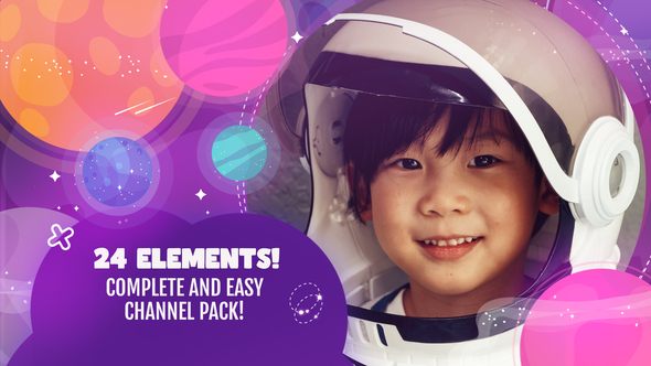 Kids Tv Streaming And Youtube Channel Pack Space Themed